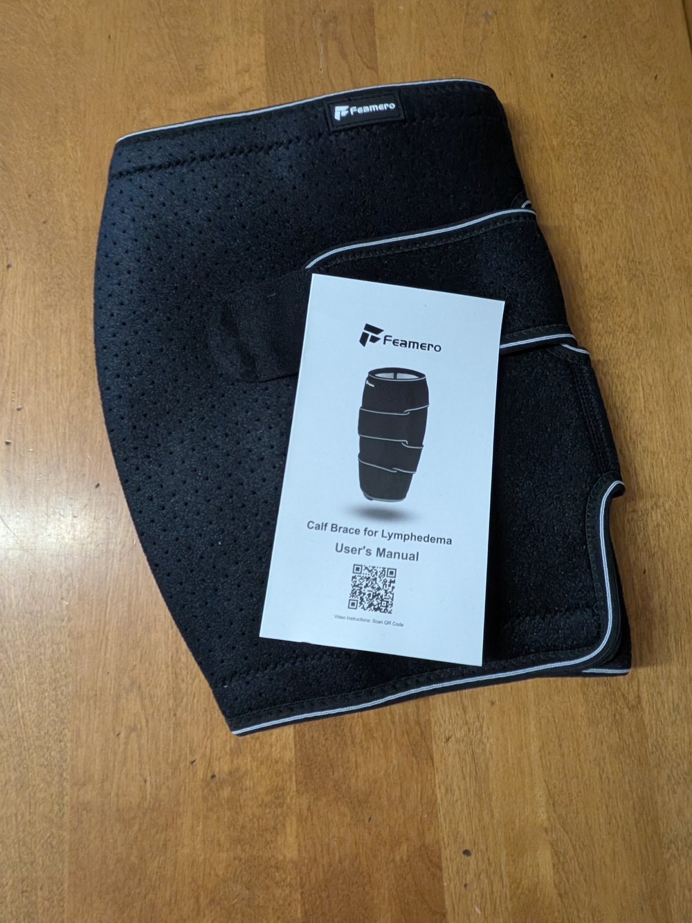 3/$24 Black Calf Brace for Men - Support Sleeve for Lymphedema
